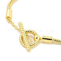 Bracelets à chaîne serpent ronde en laiton de style européen&nbsp;BJEW-G703-03G