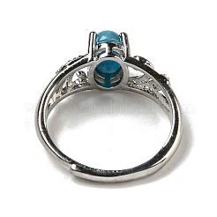 Anneaux réglables ovales en apatite naturelle&nbsp;RJEW-Q818-01P-09B