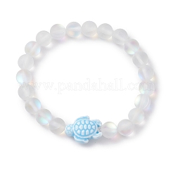 8 mm runde Stretch-Armbänder aus gefärbten synthetischen Mondsteinperlen&nbsp;BJEW-JB10306