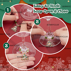 14 Stück Weinglas-Anhänger aus Glas.&nbsp;AJEW-SC00006