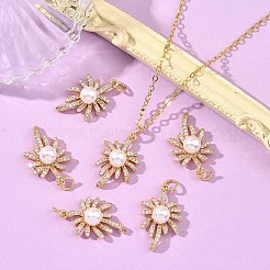 Pendentifs en laiton Shegrace pavés de zirconiums cubiques transparents&nbsp;XGRQ4D026-664G