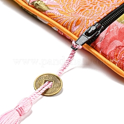 Sacchetti con cerniera per riporre gioielli in tessuto floreale in stile cinese&nbsp;AJEW-D063-01F