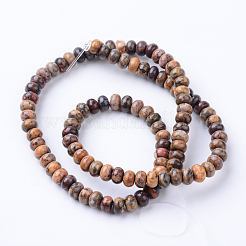 Brins de perles de jaspe en peau de léopard naturel&nbsp;X-G-R403-4x6-10