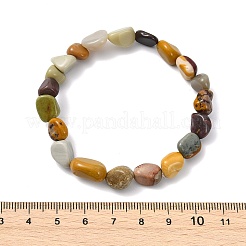 Bracciali elasticizzati con perline di agata alashan naturale per uomo e donna&nbsp;BJEW-JB13834