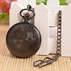 Ouvrable plat alliage ronde montre de poche pendentif&nbsp;X-WACH-L024-27