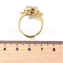 Anelli da dito da donna in ottone con micro pavé di zirconi cubici&nbsp;RJEW-F181-11G