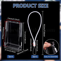 Estuches para fotos rectangulares de plástico de 3 pulgada para decoración colgante&nbsp;DIY-WH0504-833