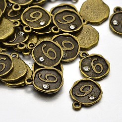 Placcati bronzo antico in lega di fascini di strass&nbsp;LS-ALRI-J153-06-NF