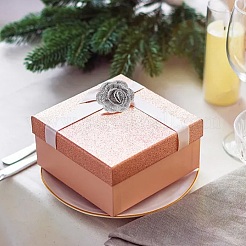 Accessori per ornamenti ricamati computerizzati in poliestere con fiore rosa 3d&nbsp;DIY-NB0008-21B