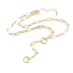 Cadena de clip de latón y collares de lazo&nbsp;NJEW-H087-06A-G