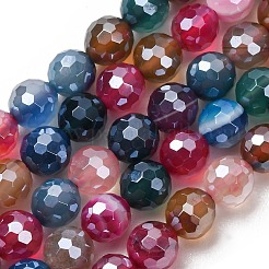 Chapelets de perles en agate naturelle électrolytique&nbsp;G-B191-A07-6mm-11