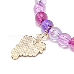 Set di braccialetti elasticizzati con perline rotonde in acrilico stile 4 pz&nbsp;BJEW-JB08926-05