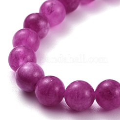 Conjunto de pulseras elásticas de cuentas redondas de calcedonia natural teñida para niñas y mujeres&nbsp;BJEW-JB07058