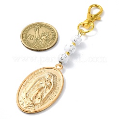 Óvalo de aleación con adornos colgantes de la Virgen María&nbsp;HJEW-JM01762