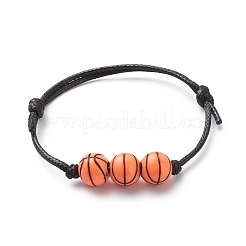 2 stücke 2 farben sport thema acryl perlen armband&nbsp;BJEW-JB08558-03