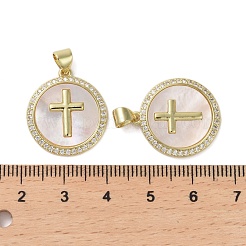 Pendenti in zirconi cubici trasparenti in micro pavè di ottone&nbsp;X-KK-H466-07G