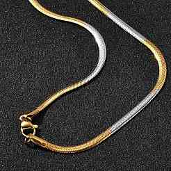 Collares de cadena de serpiente plana de acero inoxidable para hombres y mujeres&nbsp;NJEW-G160-04GP-01