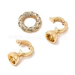 Messing Micro Pave klare Zirkonia Falte über Verschlüsse&nbsp;KK-U059-55G