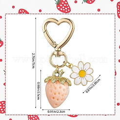Pendentif décoratif en acrylique en forme de fraise&nbsp;HJEW-SW00120-04