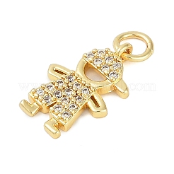 Porte micro ouvrent pendentifs zircone cubique en laiton de placage&nbsp;KK-H509-36G