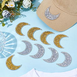 10 toppa in tessuto da stirare/cucire con strass in resina di 2 colori&nbsp;DIY-CY0003-31