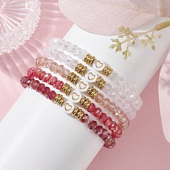 5 juego de pulseras elásticas con cuentas de vidrio&nbsp;BJEW-JB09677-02