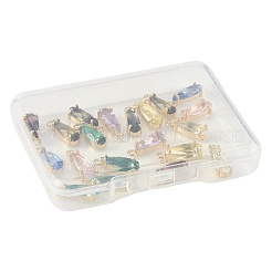 20pcs 10 Farben facettierte Glasanhänger&nbsp;GLAA-FS0002-64