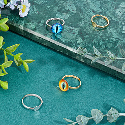 2 Stück 2 Farben verstellbare Sterling Silber Ring Komponenten&nbsp;STER-DR0001-05