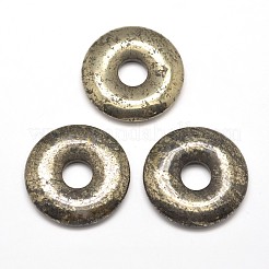 Pendentif beignet / pi disque en pyrite naturelle&nbsp;G-I125-33A