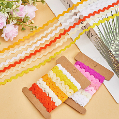 4 carte 2 styles de ruban de bordure à franges ondulées en polyester&nbsp;DIY-GF0009-48G