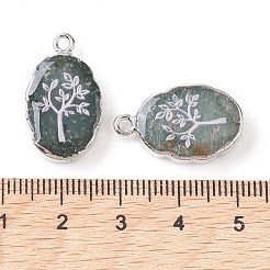 Pendentifs ovales en aventurine verte naturelle&nbsp;G-C102-07P-05