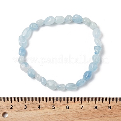 Bracelets extensibles de perles d'aigue-marine naturelles&nbsp;BJEW-K213-54