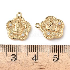 Pendenti natalizi in ottone micro pavé con zirconi cubici trasparenti&nbsp;KK-A280-03E-G