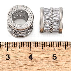 Perle europee in zircone chiaro con micro pavè di zirconi chiari&nbsp;KK-Z089-01P
