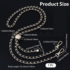 Chaîne à maillons gourmette en cuir PU et fer cuthollow 1 pièce&nbsp;FIND-CL0001-01A