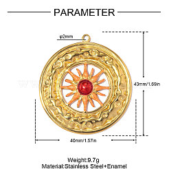 304 Edelstahl-Emaille-Anhänger&nbsp;STAS-OY017-98G