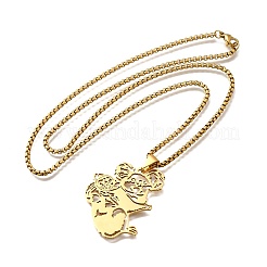 Colliers à chaîne en acier inoxydable 201 découpés au laser avec pendentif mère et bébé koala pour femmes et hommes&nbsp;NJEW-E156-01G