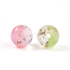 Perles en résine transparentes bicolores&nbsp;RESI-N042-10mm-12