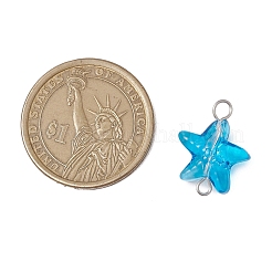 Seestern Farbverlauf Backfarbe transparent Glas Verbinder Charms&nbsp;PALLOY-JF03277-02