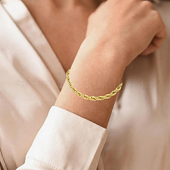 1 bracelet chaîne corde en acier inoxydable 304 de 5 mm pour femme&nbsp;BJEW-DJ0001-58