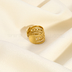 Bague élégante en acier inoxydable 304 avec chaîne multicouche pour femme&nbsp;BH4692