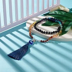 Edelstein-Mala-Perlen-Halskette&nbsp;NJEW-JN03814