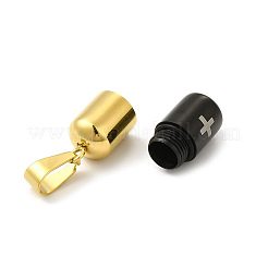 Ionenplattierung (IP) 304 Edelstahl zu öffnende Kapsel Pillendose Anhänger&nbsp;STAS-E184-01