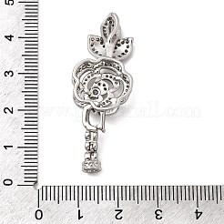Messing Micro Pave klare Zirkonia Falte über Verschlüsse&nbsp;KK-B189-02P