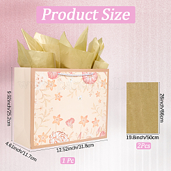 1 Stück Geschenktüten aus Papier mit Blumendruck und Seilgriff&nbsp;ABAG-SP0001-30C