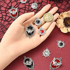 10 Stück 5 Stile Halloween-Thema Legierung Harz Anhänger&nbsp;FIND-YW0006-14