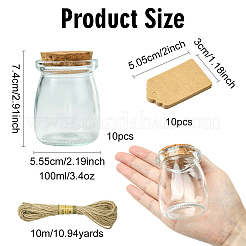 10 Stück Wunschflaschen aus Glas&nbsp;CON-YW0001-92
