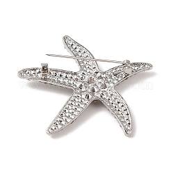 Broches d'animaux marins en strass en alliage d'étoile de mer&nbsp;JEWB-S023-01B