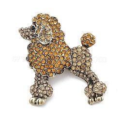 Pudel Legierung Strass Broschen&nbsp;JEWB-Q006-01A
