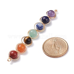 Natürliche grüne Aventurin- & Rosenquarz- & rote Achat- & Tigerauge- & Amethyst-Verbindungsstücke&nbsp;PALLOY-JF01193